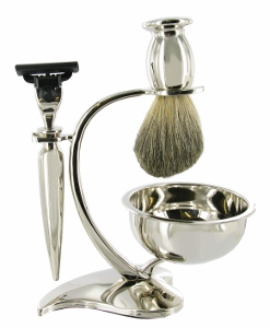 SHV128 - Chrome Mach 3 Shaving Set Badger Brush  